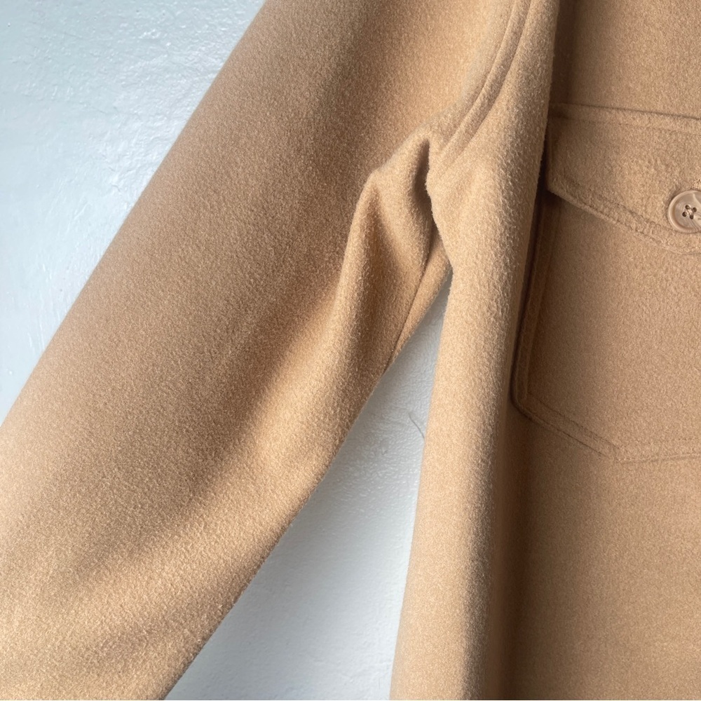 Joie Camel Tan Brushed Fleece Oversized Shacket / Shirt Jacket Size L - Picture 10 of 10
